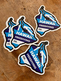 Blue Logo Fin Sticker